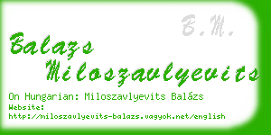 balazs miloszavlyevits business card