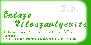 balazs miloszavlyevits business card